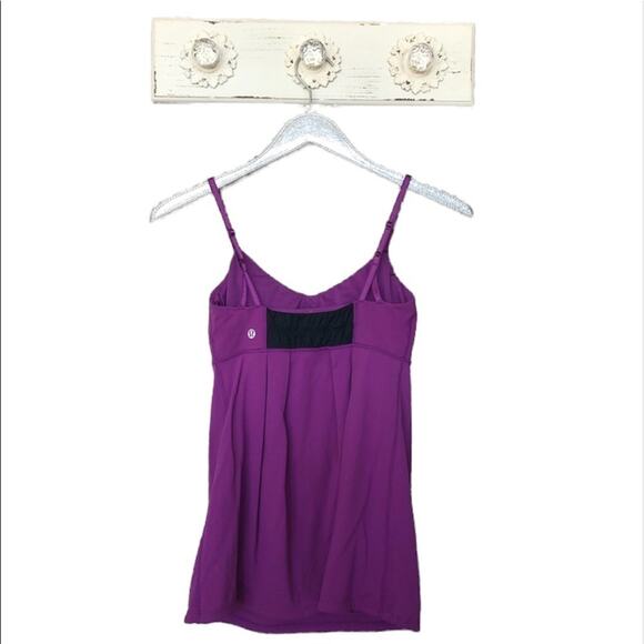 lululemon athletica Tops - Lululemon Athletica Purple and Black Spaghetti Strap Tank Top Size 6